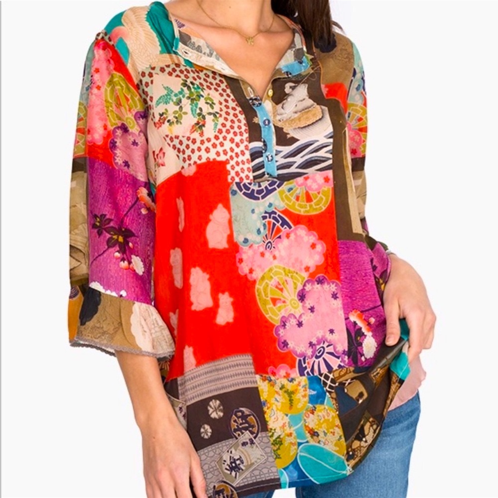 Jonny Was NWT Colorful Multi-Print Vera‎ Tunic Size Small